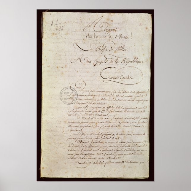 Poster Relatório Policial do Atendedor a Napoleão (Frente)