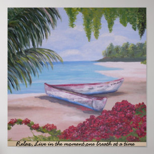Póster Relax, Live in the moment,one breath at ...