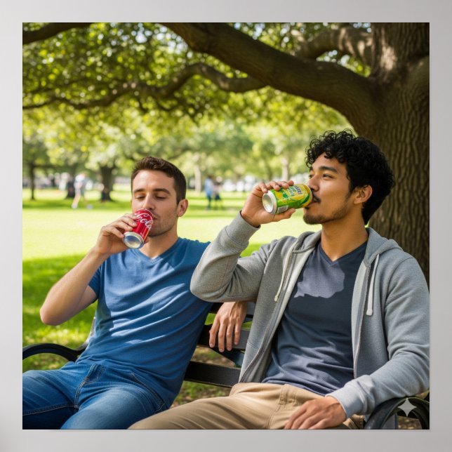 Poster Relaxando em uma Bancada Park (Frente)