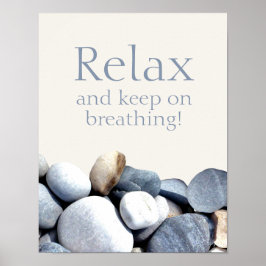 Poster Relaxe Continue Respirando Encorajando Pebbles de 