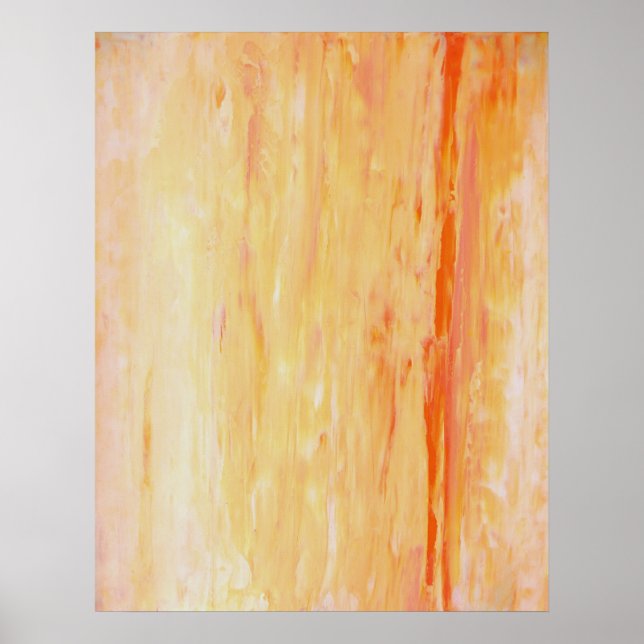 Póster 'Relaxe', cor-de-rosa e Abstrato laranja, Impressã (Frente)