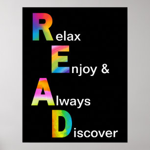 Poster Relaxe Desfrute Sempre Descobrir (LER)