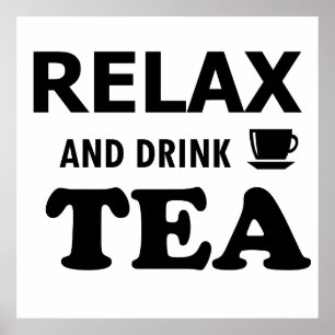 Poster relaxe e beba chá