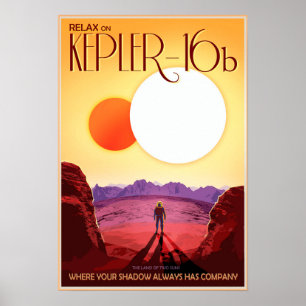 Poster Relaxe no KEPLER-16b Viagem do espaço JPL de dois