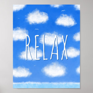 Poster Relaxe - Nuvens do Céu Azul Capturas Inspiracionai