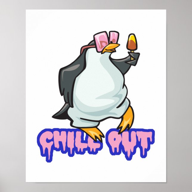 Poster relaxe o pinguim (Frente)