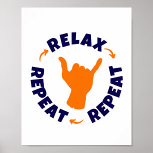 Poster Relaxe. Repita. Repita.