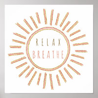Relaxe Respire Cota Motivacional Amarelo Dourado R