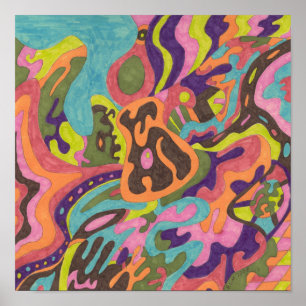Poster "Release" Abstrato original 12x12