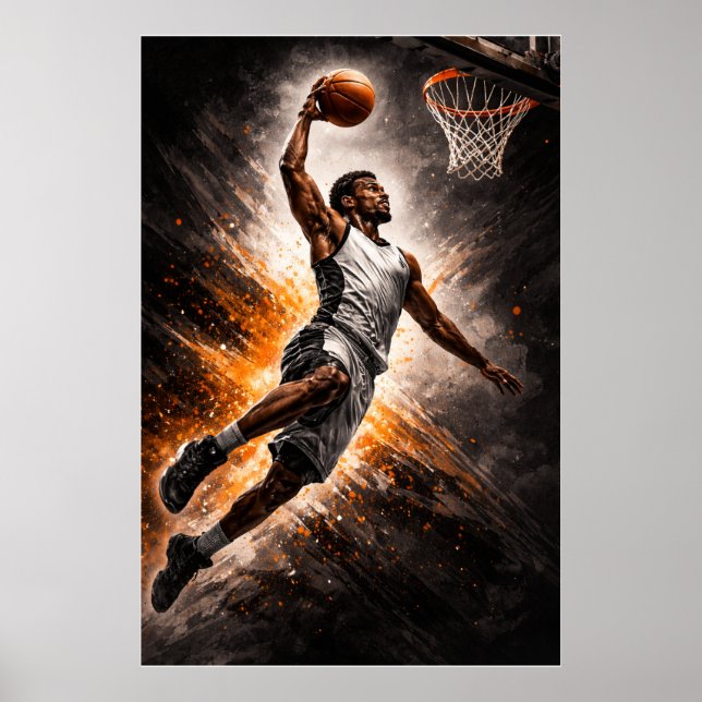 Poster Relentless Elevation – Basketball Power Dunk (Frente)