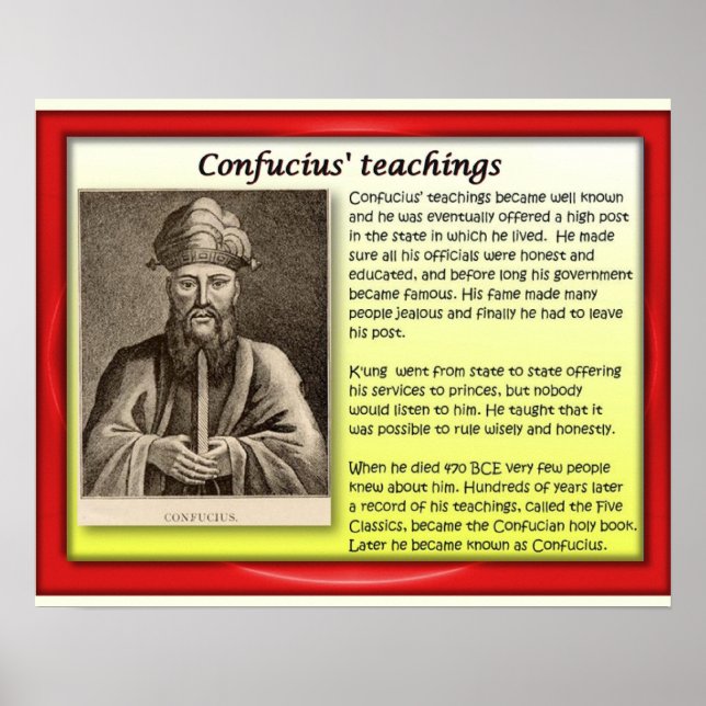 Poster Religião, Confucianismo, Ensino 1 (Frente)