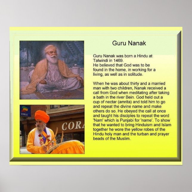 Póster Religião, Guru Nanak (Frente)