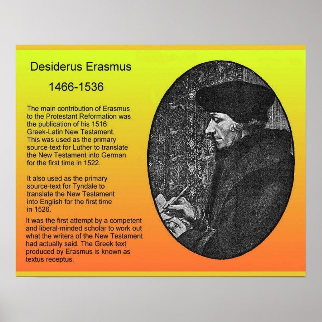 Poster Religião, História, Erasmus Desiderio (Frente)