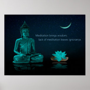 Poster Religião oriental da flor de Lotus da meditação