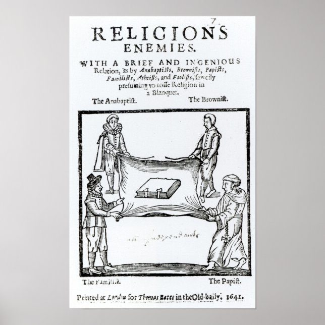 Póster Religiões inimigos, 1641 (Frente)