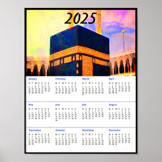 Poster Relíquia do calendário de 2025 da Sagrada Kaaba
