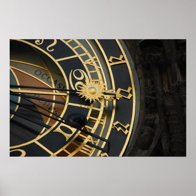Póster Relógio Astronômico em Praga, República Tcheca (Frente)