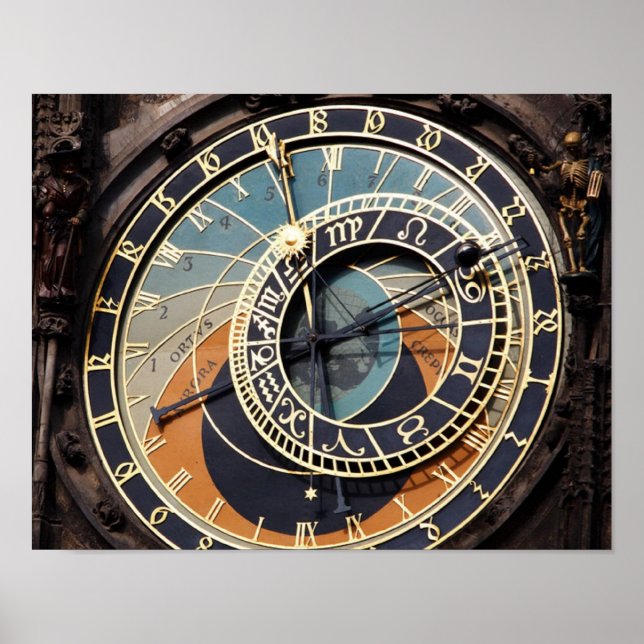Póster Relógio Astronômico Em Praque (Frente)