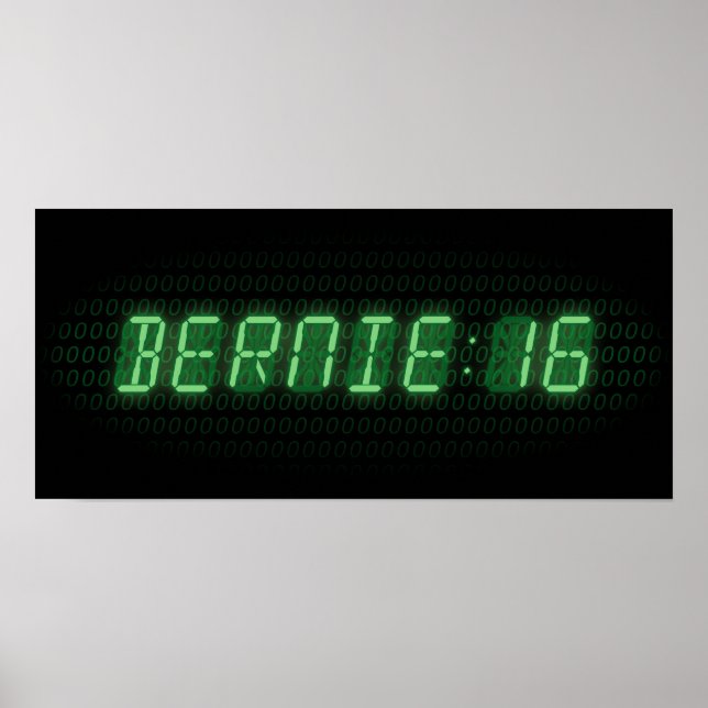 Poster Relógio Bernie Sanders 2016 (Frente)