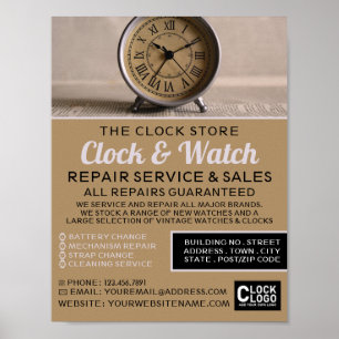 Poster Relógio de alarme clássico, propaganda de horólogo