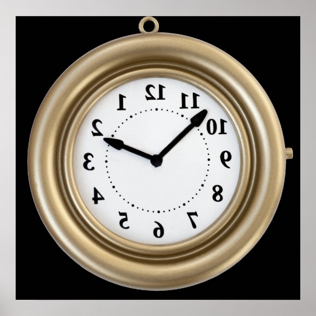 Poster Relógio de coelho branco engraçado (Frente)