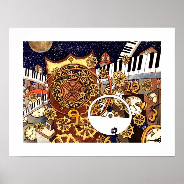 Póster Relógio de ouros - Terras- 18 x 14 (Frente)