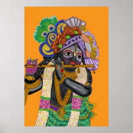 Poster Relógio de Parede Krishna