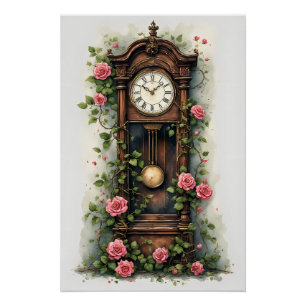 Póster Relógio de Pé Ivy Rose Vintage