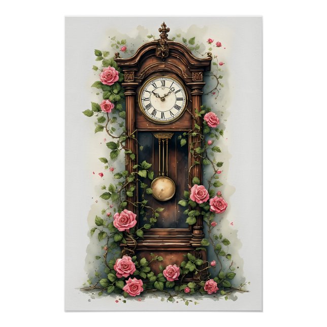 Póster Relógio de Pé Ivy Rose Vintage (Frente)