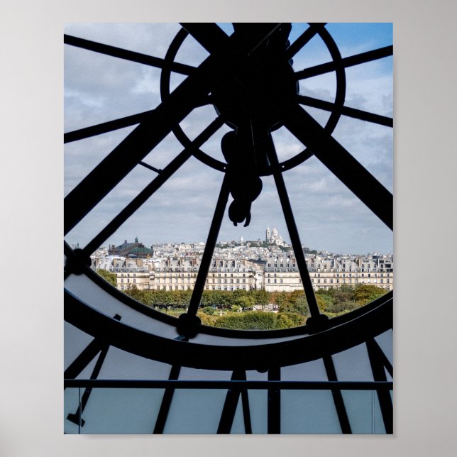 Poster Relógio de vidro gigante no Musée d'Orsay - Paris (Frente)