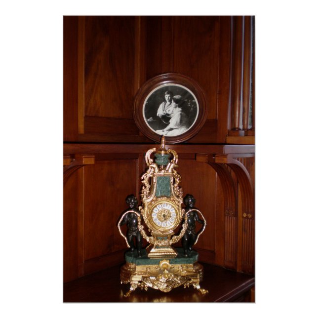 Póster Relógio luxuoso na sala real do palácio Livadia (Frente)