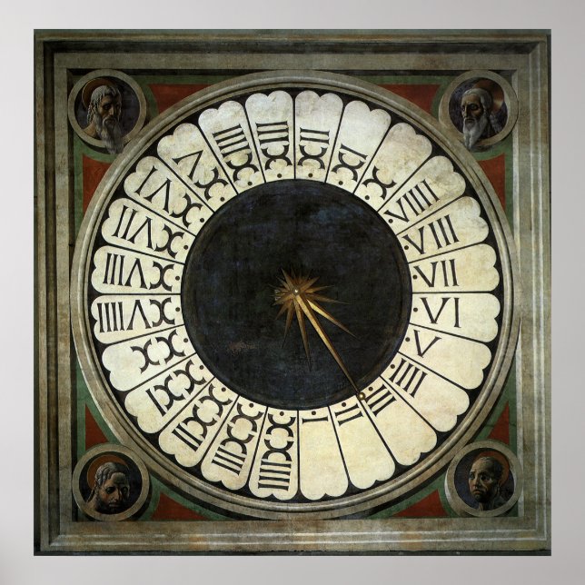 Poster Relógio no Duomo por Paolo Uccello (Frente)