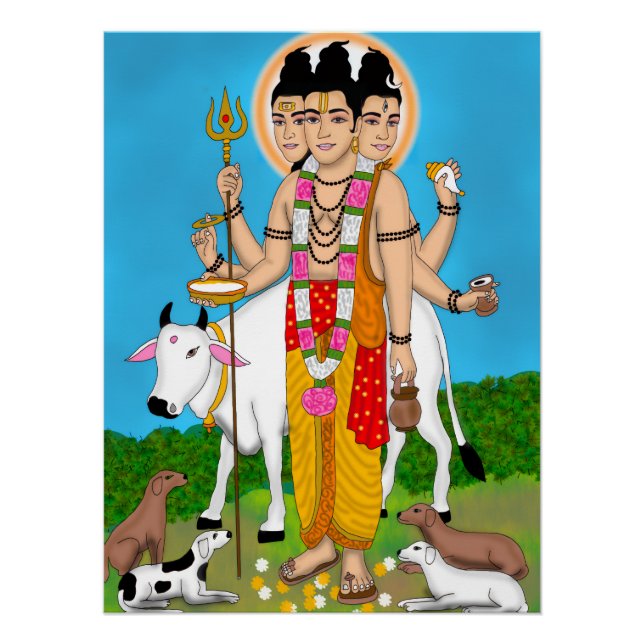 Póster Relógio Senhor Dattatreya (Frente)