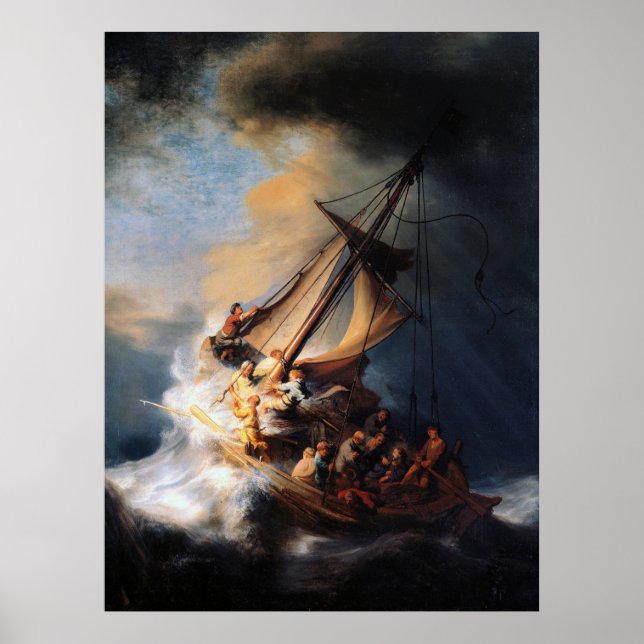 Poster Rembrandt - A Tempestade do Mar da Galileia (Frente)