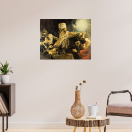 Poster Rembrandt - Banquete de Belshazzar,