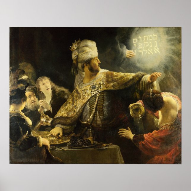 Poster Rembrandt - Banquete de Belshazzar 1635 (Frente)