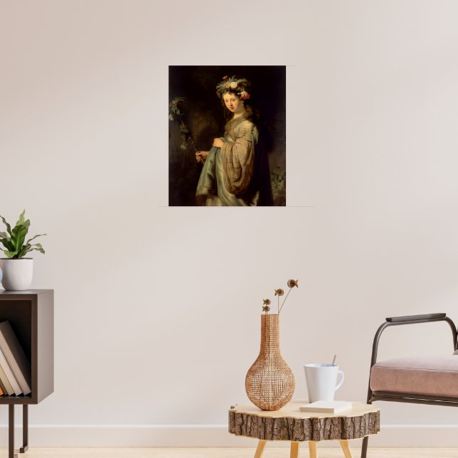 Poster Rembrandt - Flora, pintura popular barroca, (Sala de Estar 3)