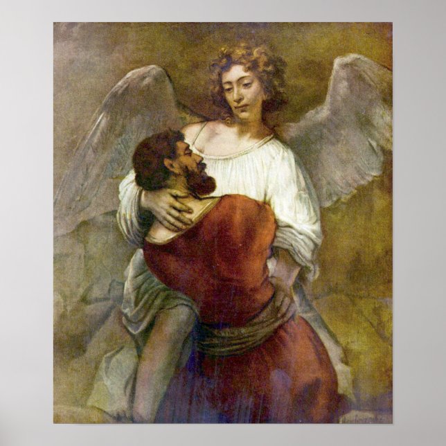 Poster Rembrandt - Jacobs luta com o anjo (Frente)