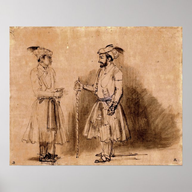 Poster Rembrandt - Mughal Nobres Shah Jahan Dara Shikoh (Frente)