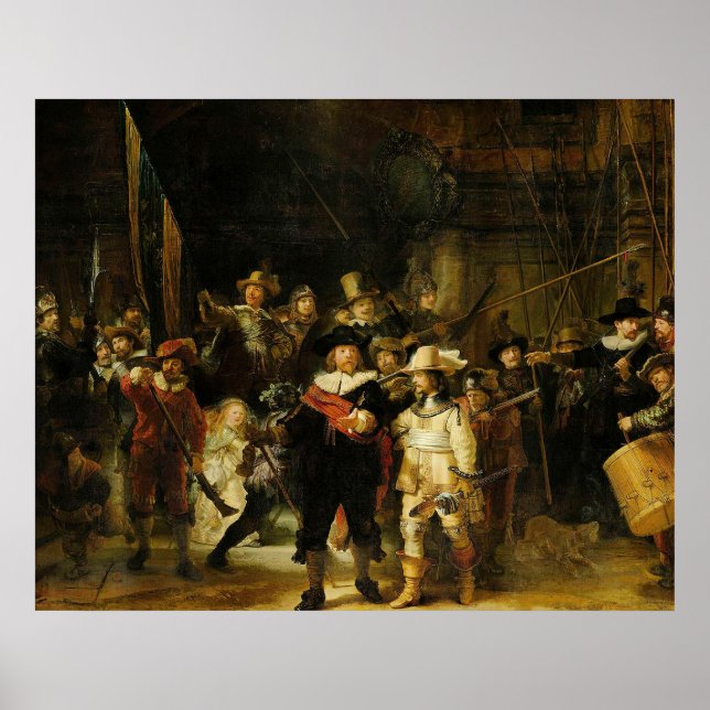 Poster Rembrandt - O relógio noturno (Frente)