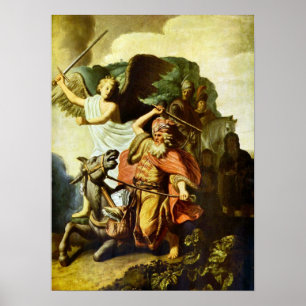 Póster Rembrandt - profeta Balaam e o asno