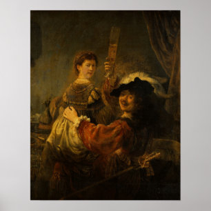 Poster Rembrandt - Saskia e Artista em Cena Prodigal