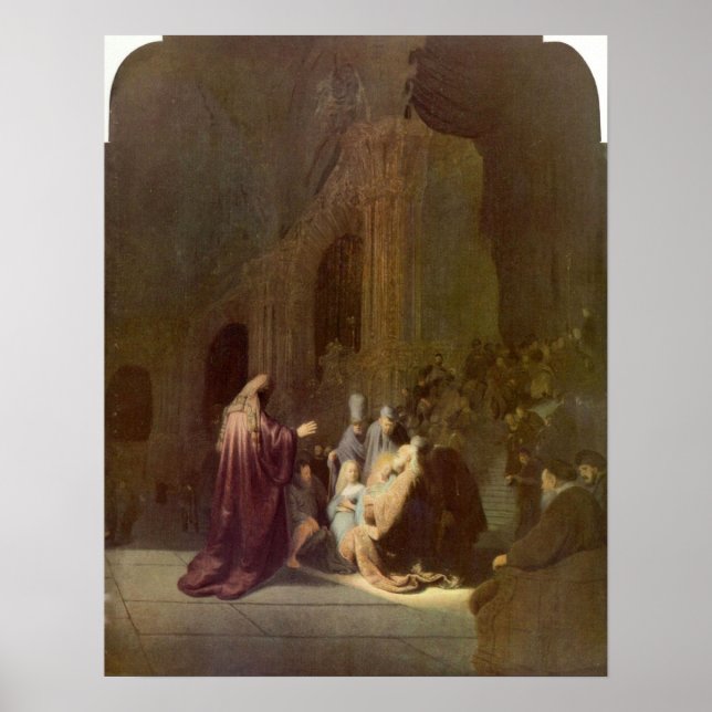 Póster Rembrandt - Simeon no templo (Frente)