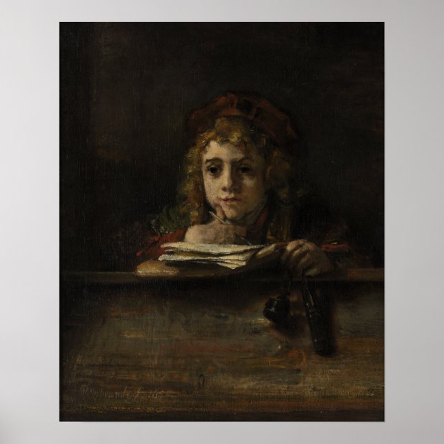 Poster Rembrandt - Titus Em Sua Mesa (Frente)
