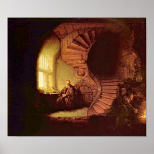 Poster Rembrandt van Rijn - Filósofo em meditação