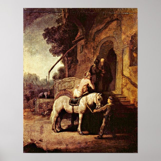 Póster Rembrandt van Rijn - O Bom Samaritano (Frente)