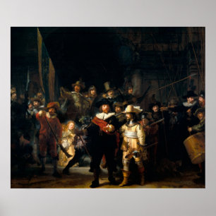 Poster Rembrandt Van Rijn, o relógio de noite