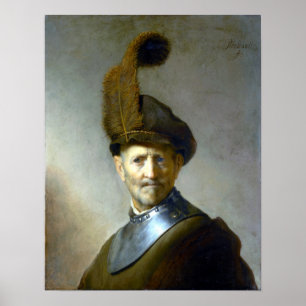 Poster Rembrandt Van Rijn um ancião no traje militar