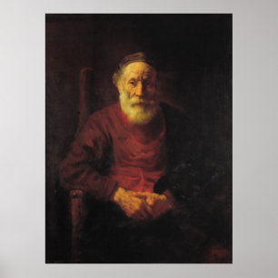 Póster Rembrandt Van Rijn, um ancião no vermelho