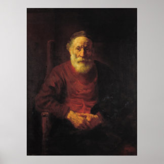 Póster Rembrandt Van Rijn, Um Velho Homem em Vermelho